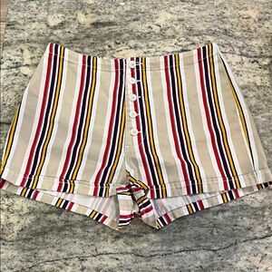 Like New Urban Outfitters Retro Striped High Waist Cotton Shorts Sz 4